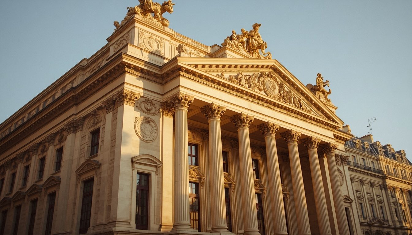 Classical Parisian colonnade