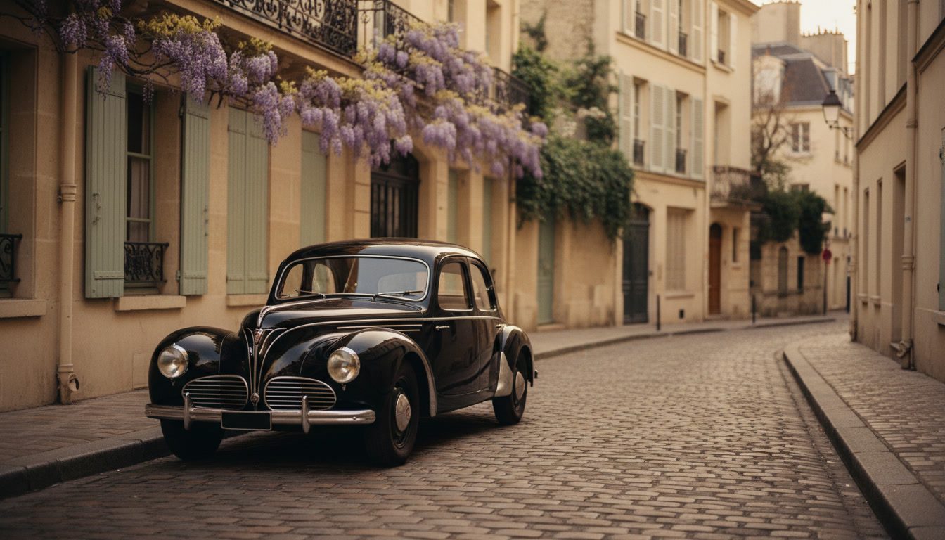 A quiet cobbled Paris street